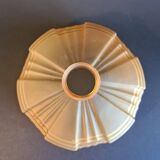 Ancienne suspension Art Déco en patte de verre satinée jaune