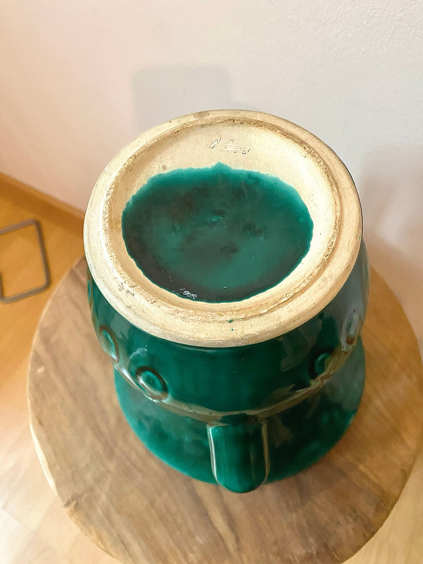Green Vallauris ceramic vase