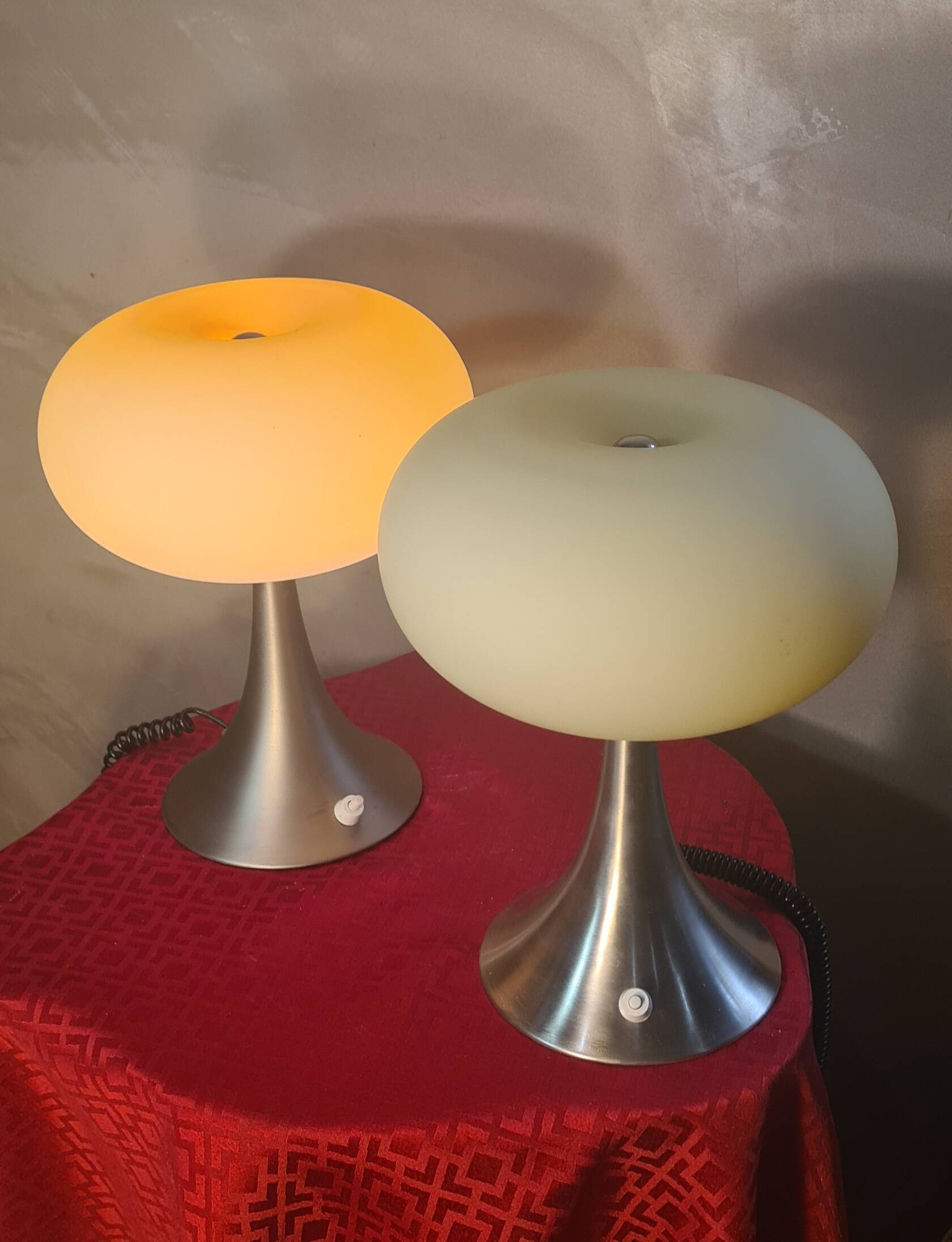 Pair of Prisma Mushroom Table Lamps 1975, Ufo A Space 30x22