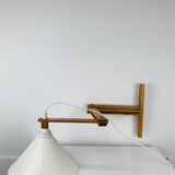 Vintage Ikea pine accordion folding wall lamp, 1980s