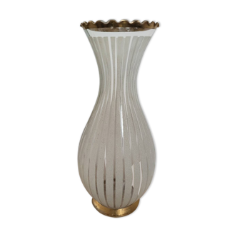 White granite vase and gold rim