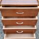 Chest of drawers of the 50s in rosewood spindle feet and fins