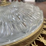 Plafonnier vintage verre taillé et métal doré