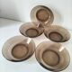 Set of 5 vintage Duralex deep plates – smoked brown glass