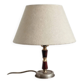 Vintage Bakelite & Brass Shell Table Lamp - Linen Shade - Years