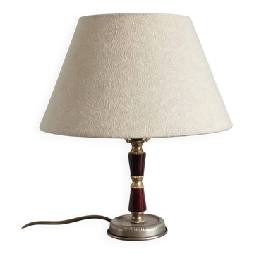 Vintage Bakelite & Brass Shell Table Lamp - Linen Shade - Years
