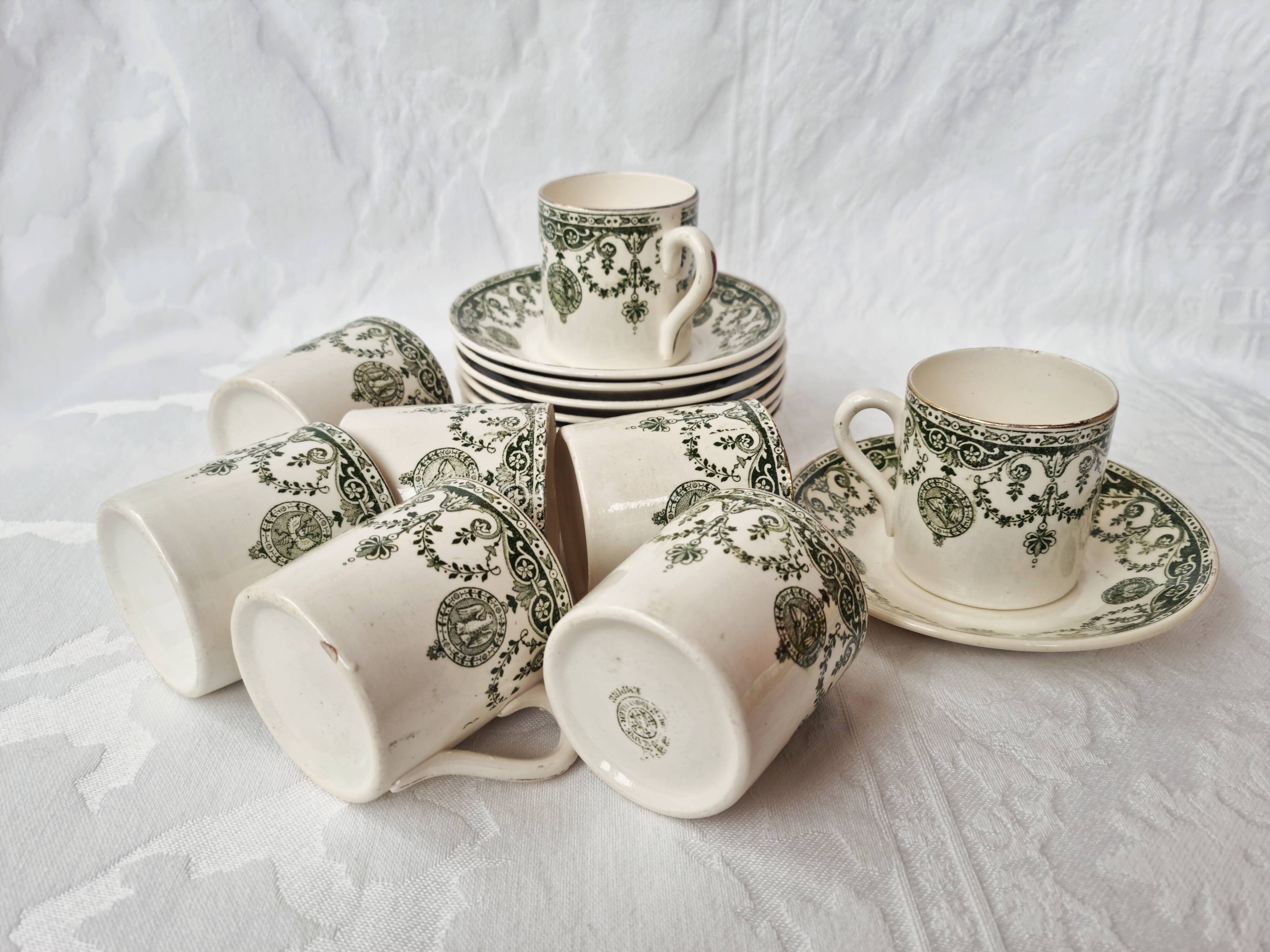Set of 8 cups Empire de Badonviller