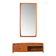 Scandinavian mid century teak mirror with a console, 1960s