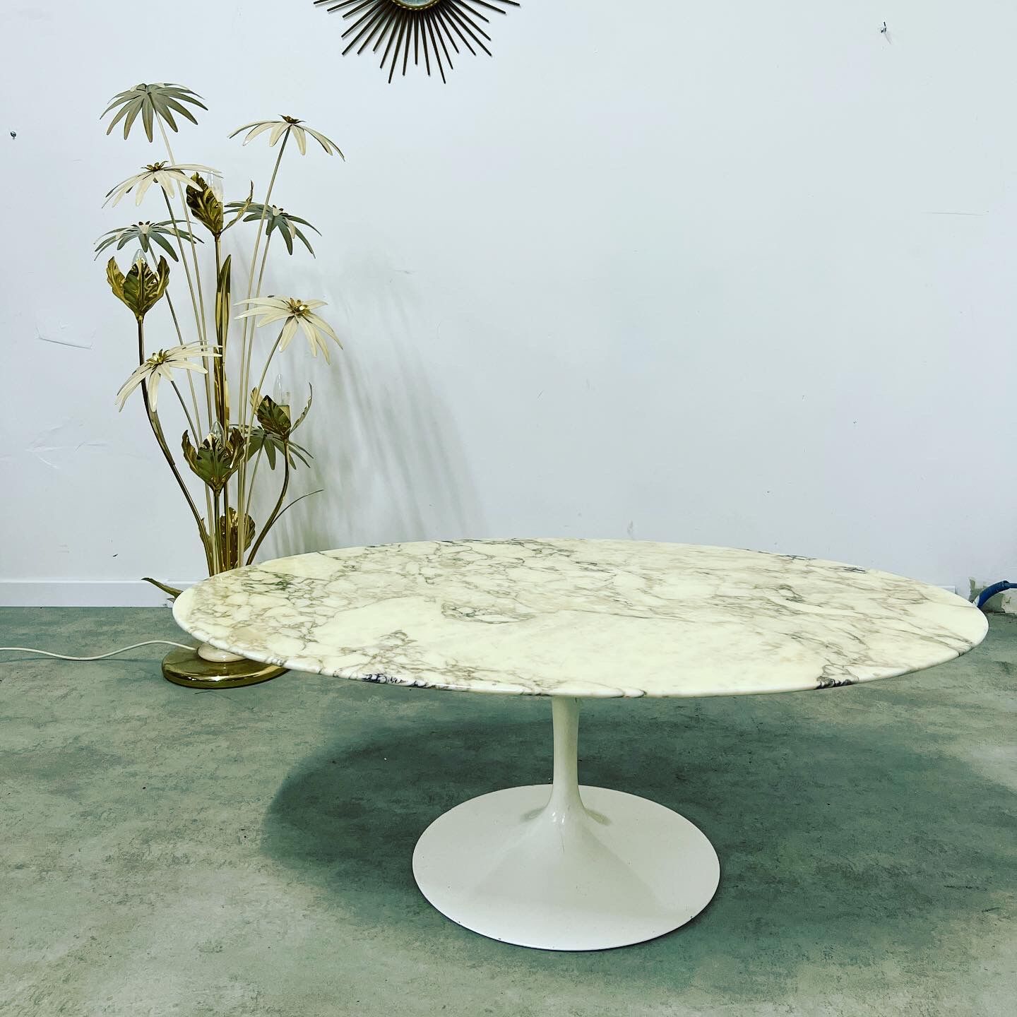 Floor lamp flower metal Design Hans Kögl Scandinavian vintage 5 burners