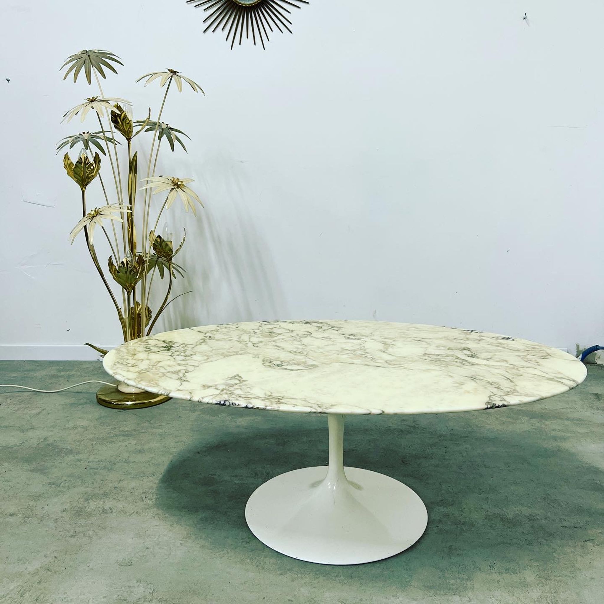 Floor lamp flower metal Design Hans Kögl Scandinavian vintage 5 burners