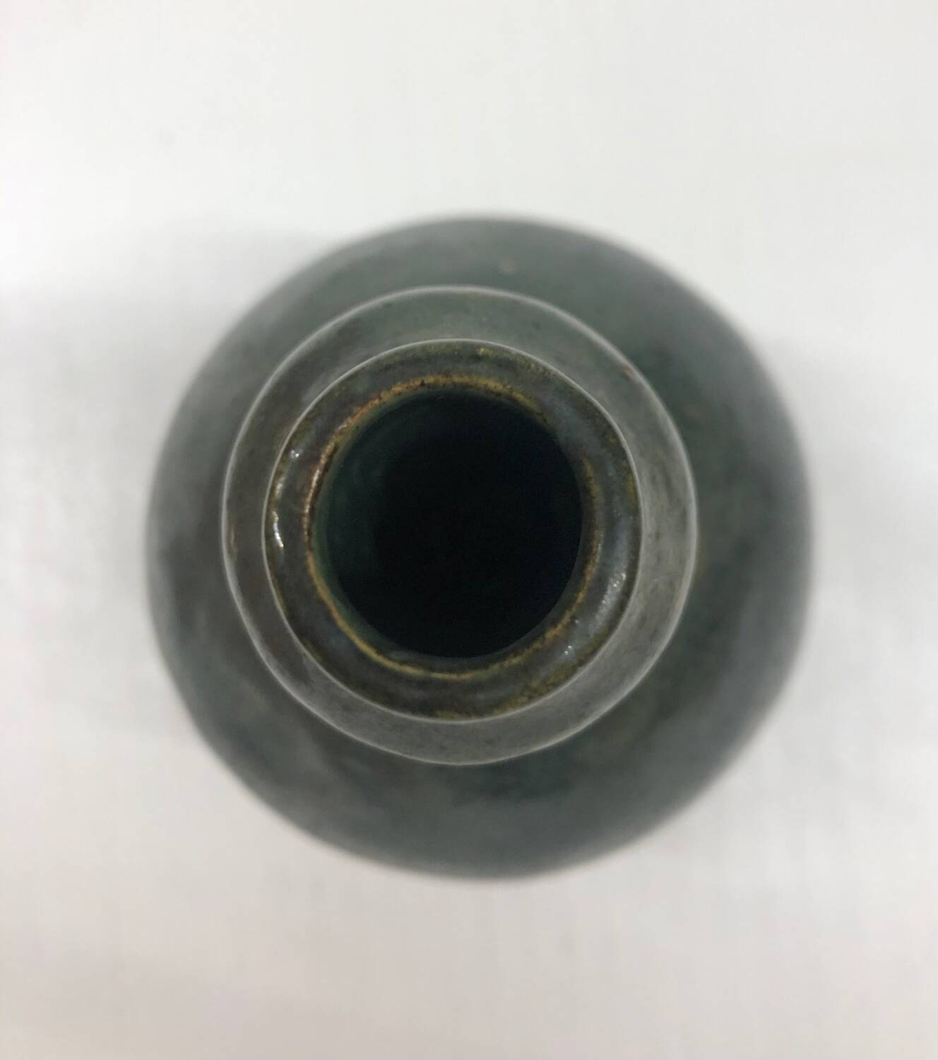 Blue ceramic vase signed AP