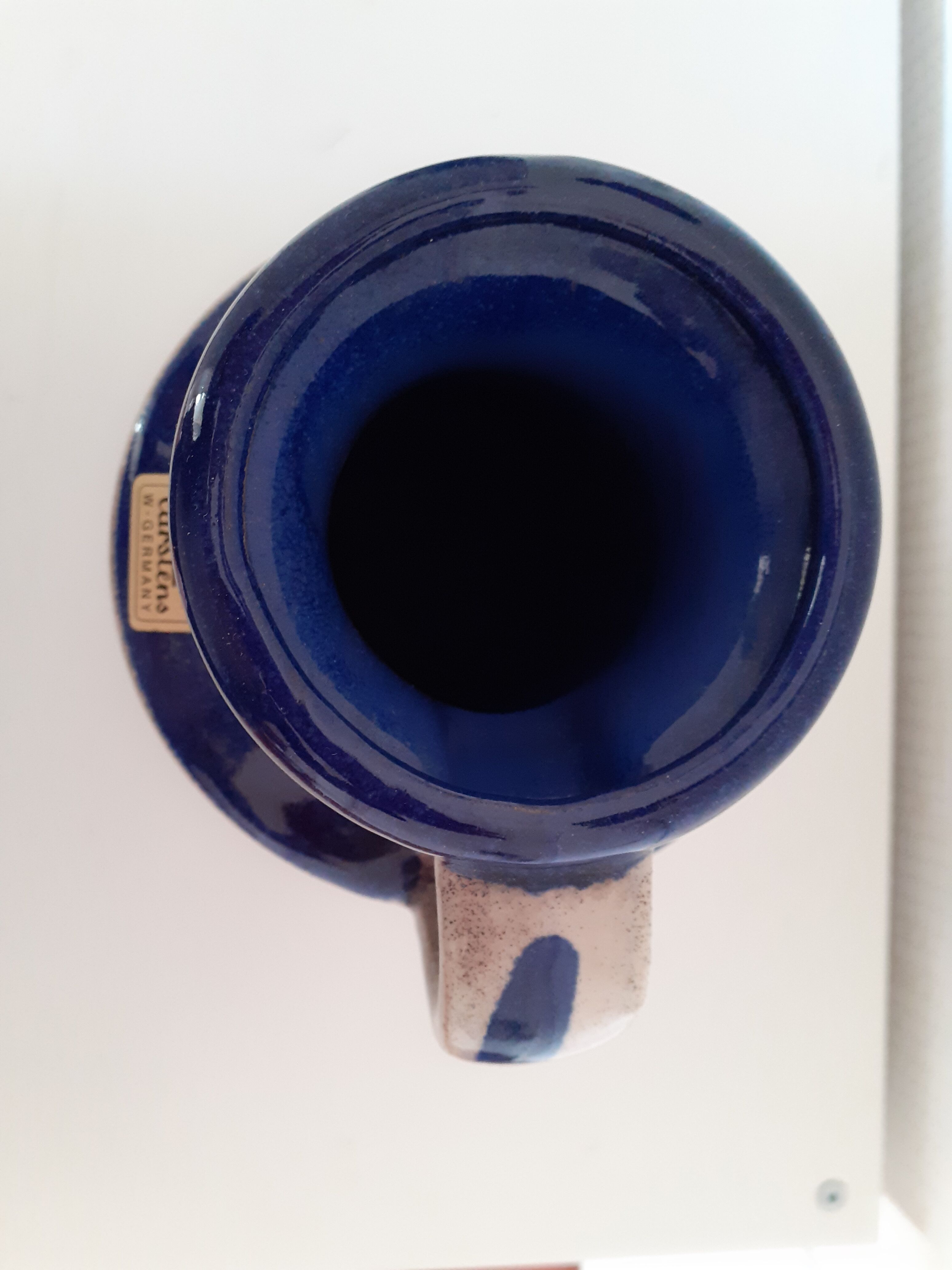 Carstens vase West Germany blue floral motifs