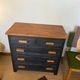 Vintage patinated black craft furniture style chest of drawers