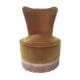 Fauteuil crapaud velour et frange
