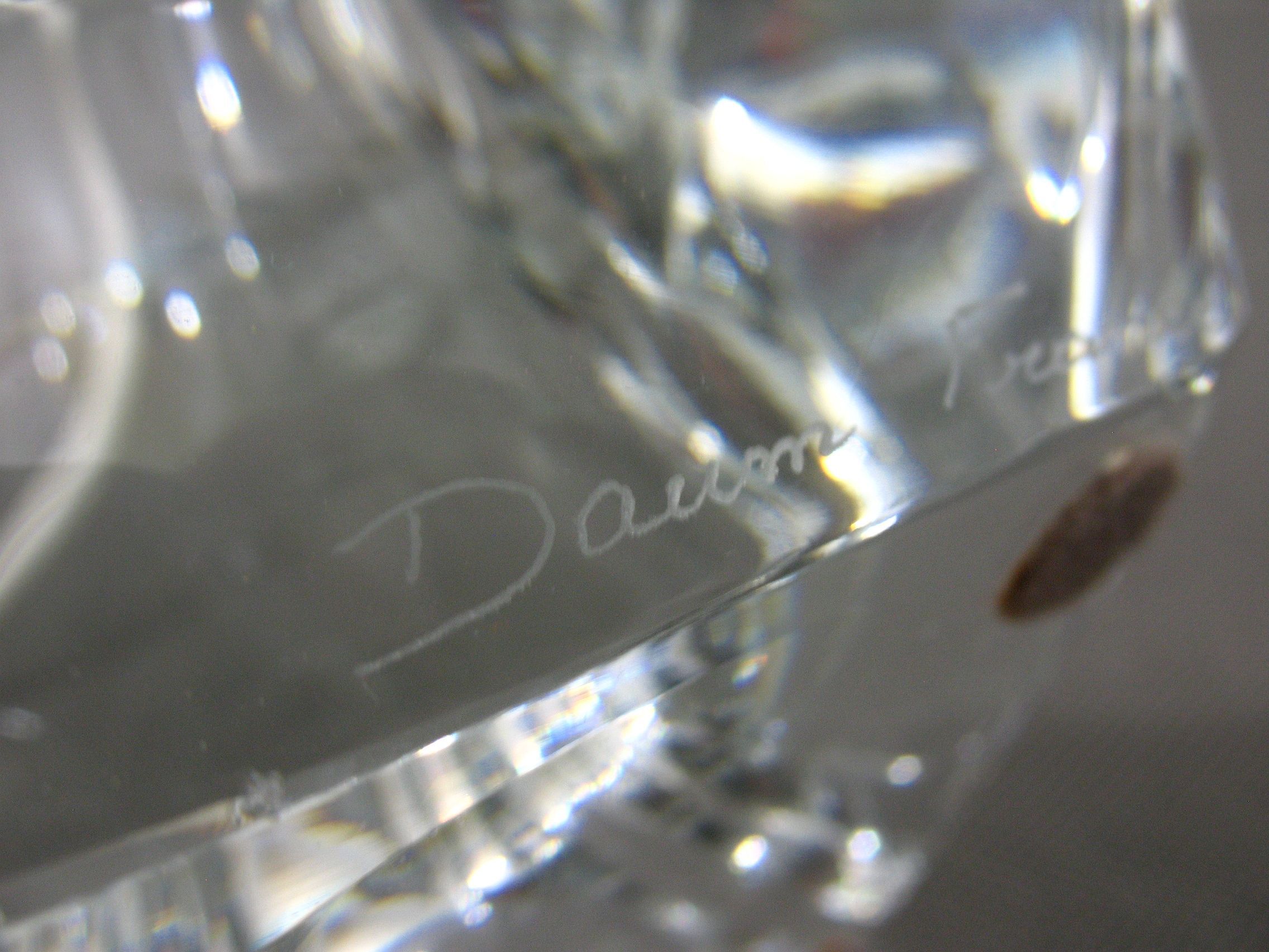 Lampe de table en verre de Daum, années 1960
