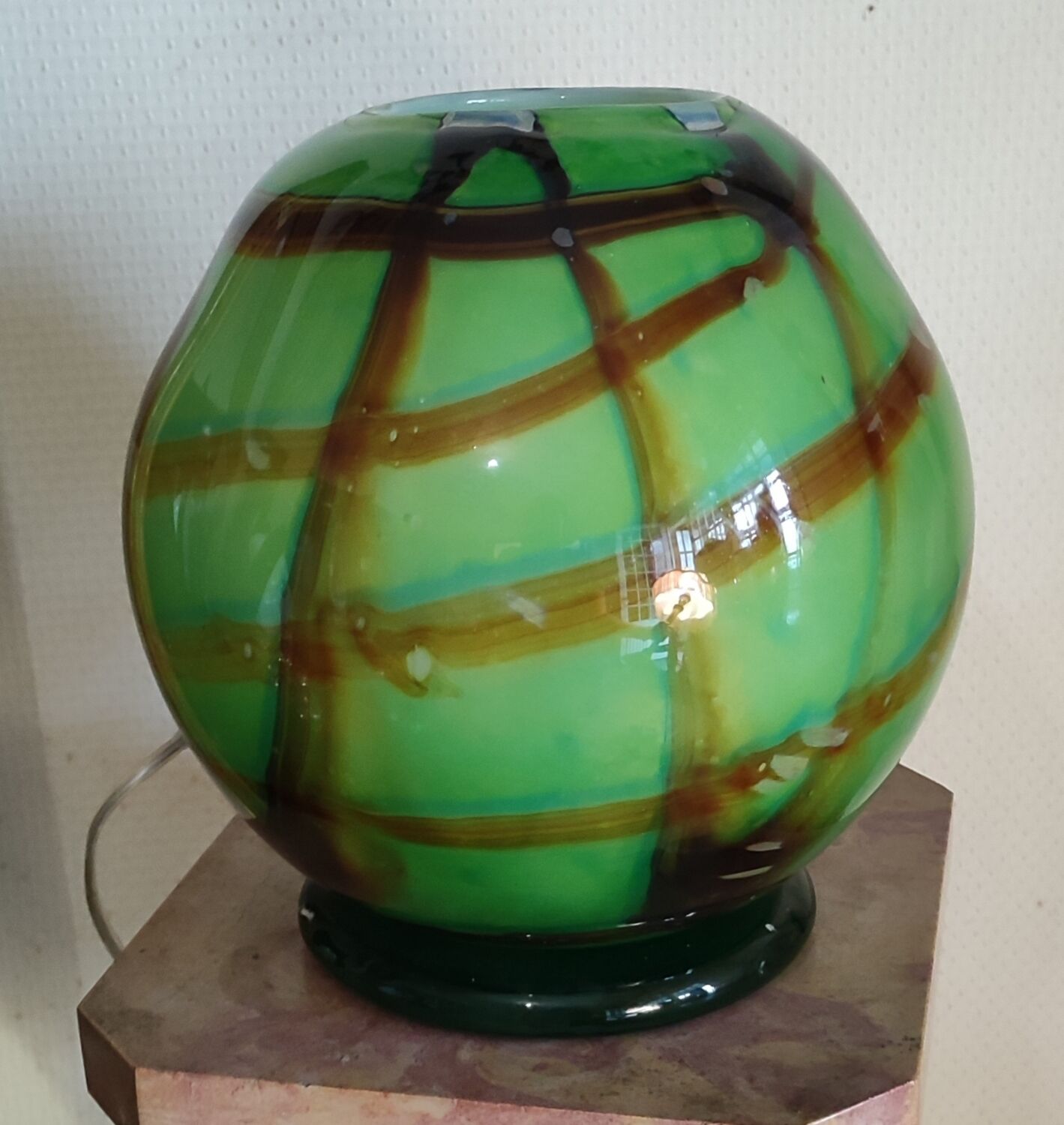 Lamp ball glass Murano/Italy/signed F. Silviy