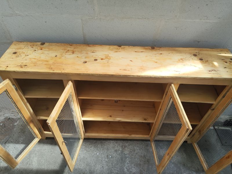 old workshop furniture four mesh doors