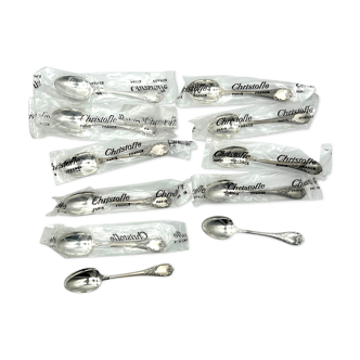 11 new Christofle Marly spoons in a silver metal case