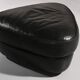 Organically shaped post-modern sectional sofa in black leather