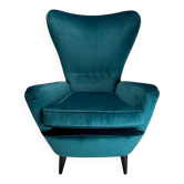 Mid-Century Modern Italian ISA Velvet Chair, 1950s