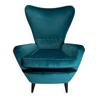 Mid-Century Modern Italian ISA Velvet Chair, 1950s