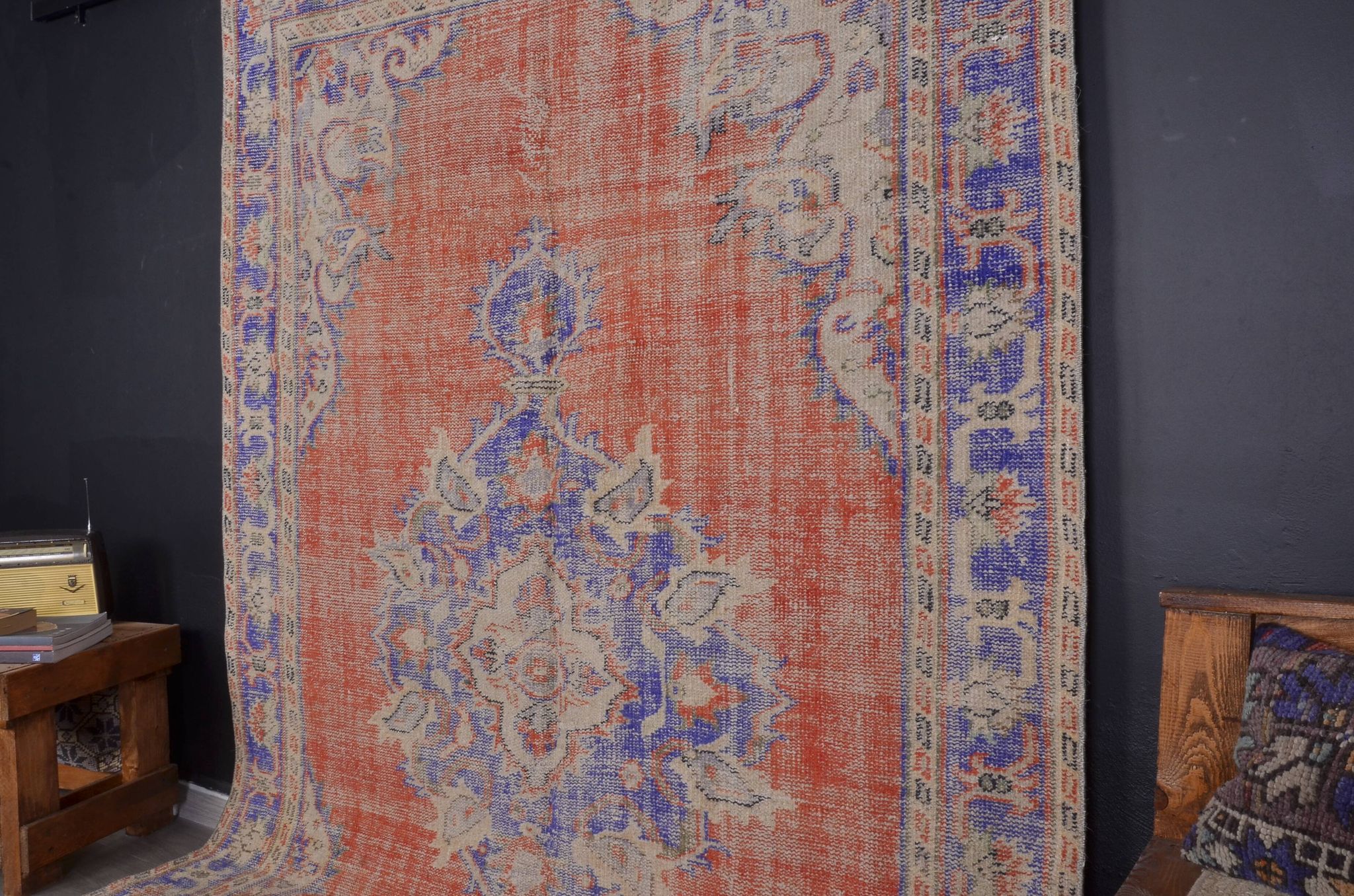 Tapis Oushak vintage fait main Anatique sku 2300