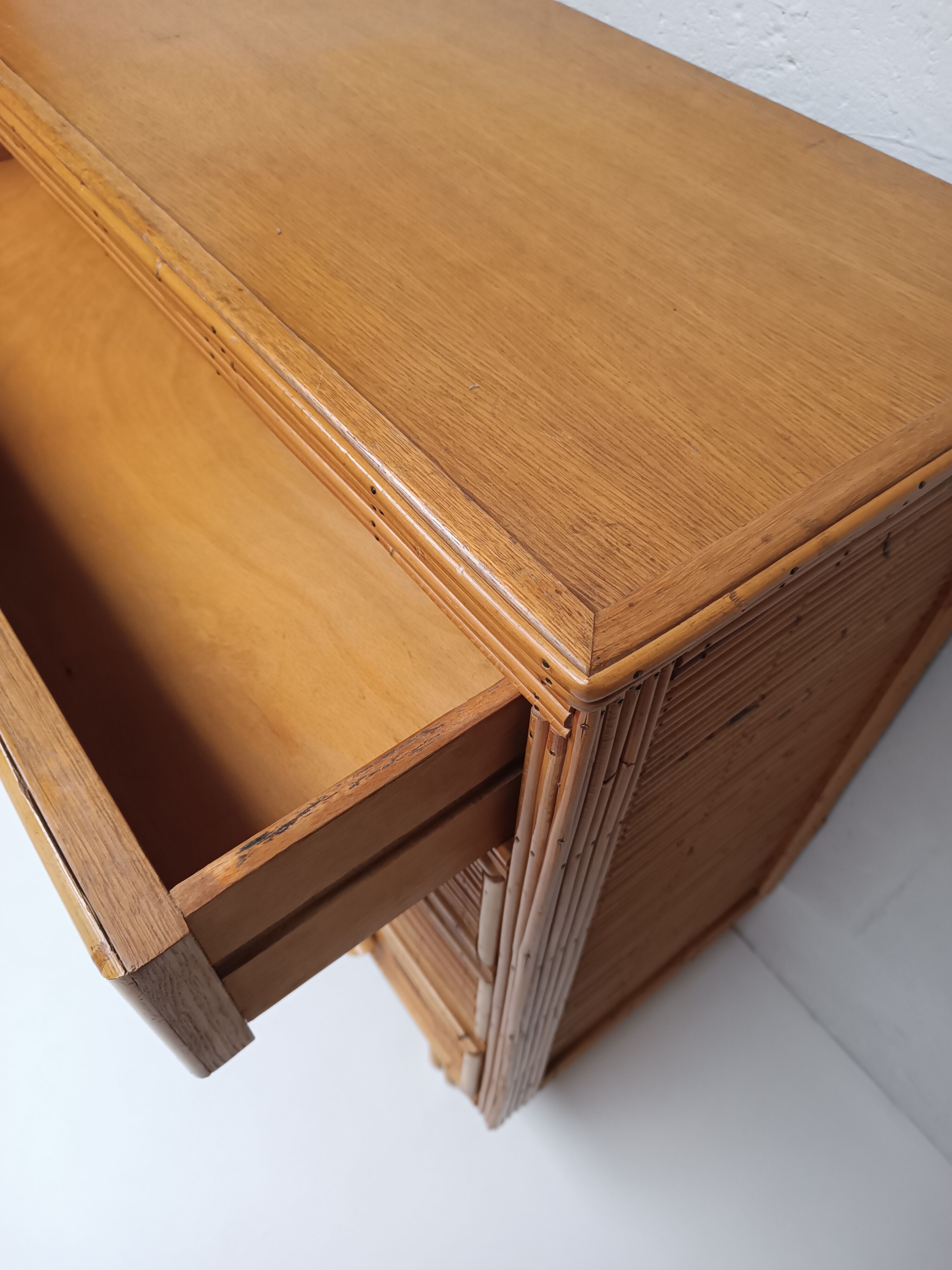 Rattan chest of drawers 60s-70s