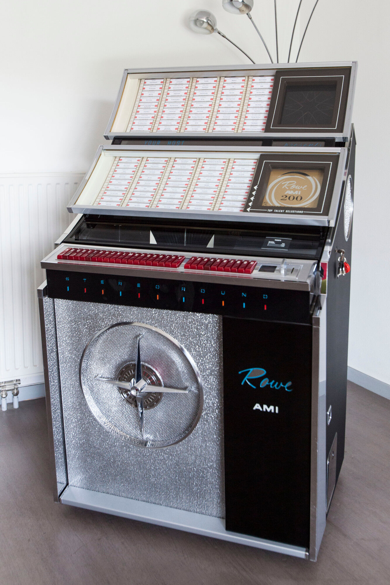 Jukebox Rowe friend from 1963 model"Jal" capa 100 vinyl compilation pop, rock, metal from 1950 to 1990