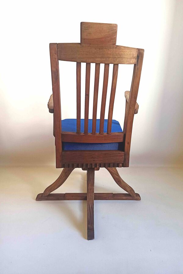 Fauteuil de barbier 1900 Teck massif