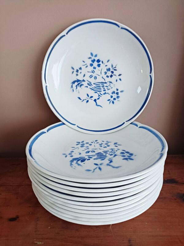 Lot de 12 assiettes creuses Moulin des loups, Alain