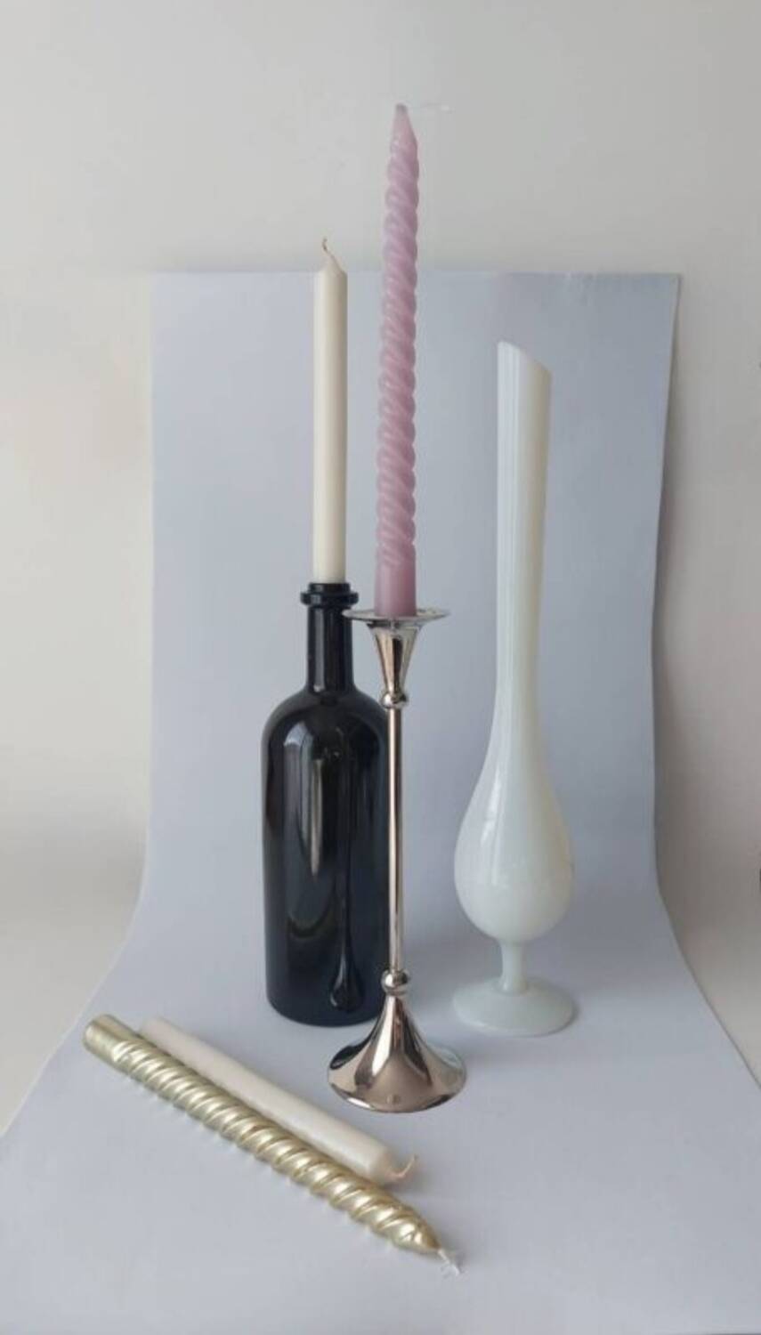Silver metal designer candlestick