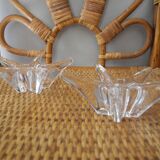 pair of vintage Daum France crystal candlesticks