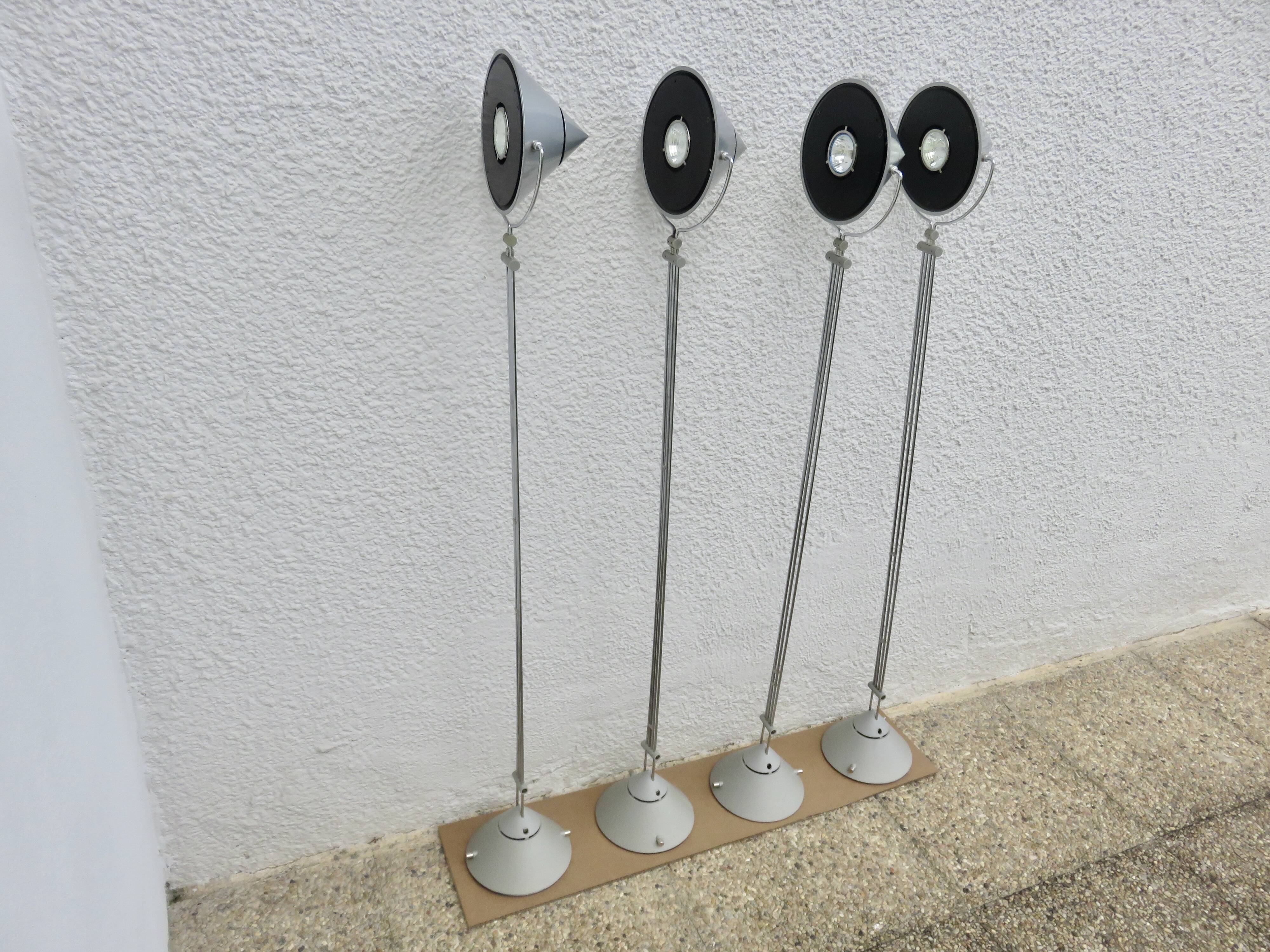 Set of 4 Artemide "mikado" pendant lights, FA Porsche design, 80s