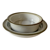 Duo of serving dishes in grand feu stoneware, Brenne earthenware