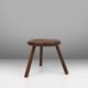 Hand-Carved Wood Tripod Stool, France, 1900s