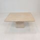 Table basse italienne en travertin, années 1980