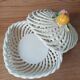 Vintage woven box - Fruit decor in slipware