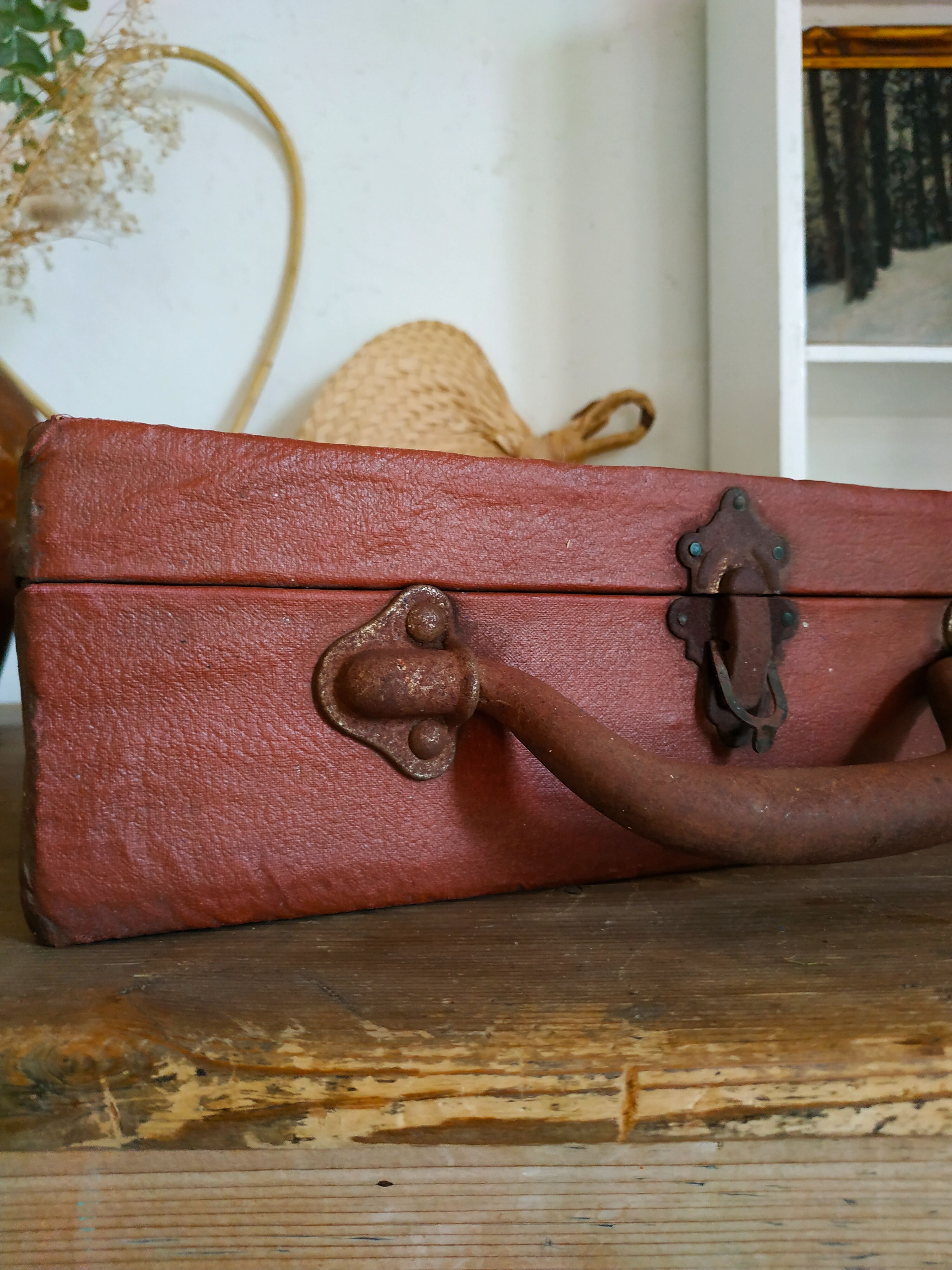 Floral interior brown vintage case