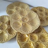 5 Sarreguemines caramel shell plates, 1950s