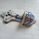 Ancient Faience Baptismal Font Enamelled Cross INRI