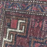 Antique tribal rug turkmen belutch 19th century handmade 104x237 cm