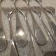 12 fourchettes à huitre en métal argenté orfèvre J Brille manche uniplat