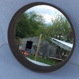 Vintage round velvet mirror