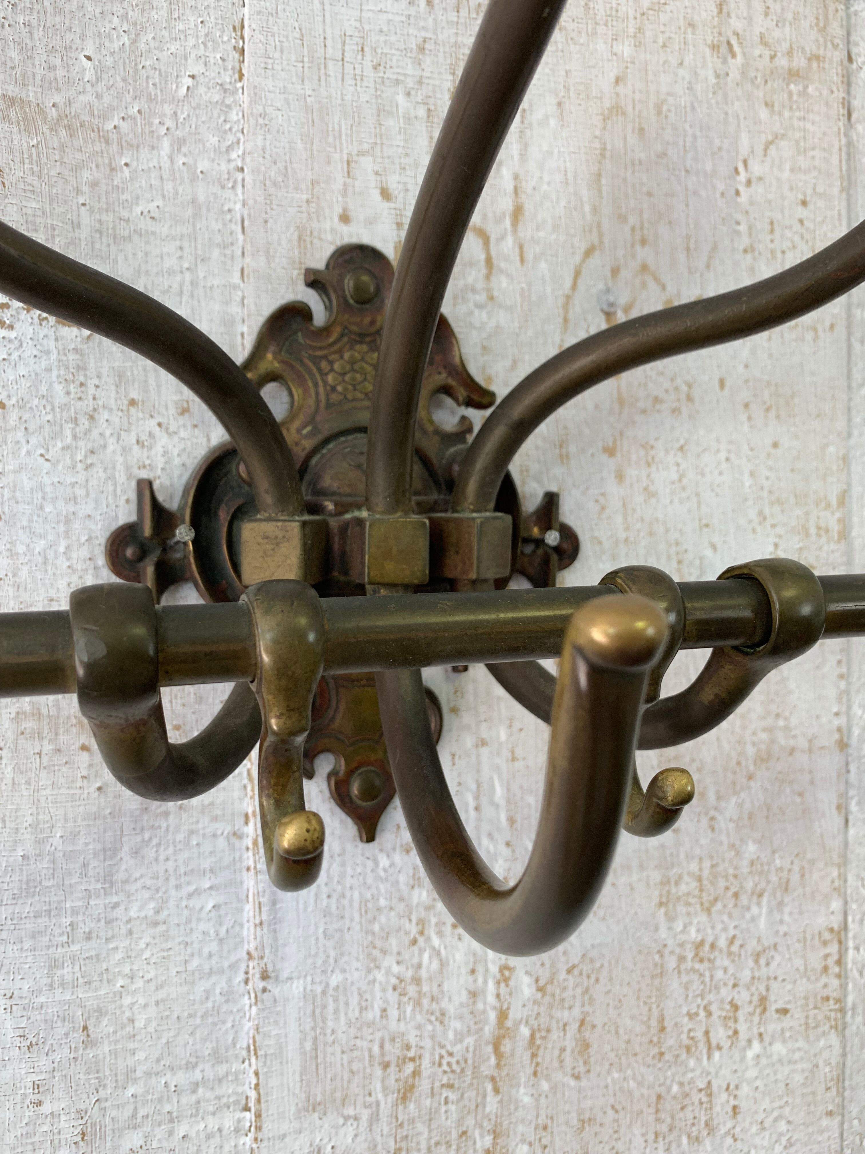 Brass wall coat rack