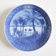 Assiette porcelaine bleu danemark scène désert