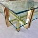 Table Basse en verre et structure dorée Romeo Rega 1970