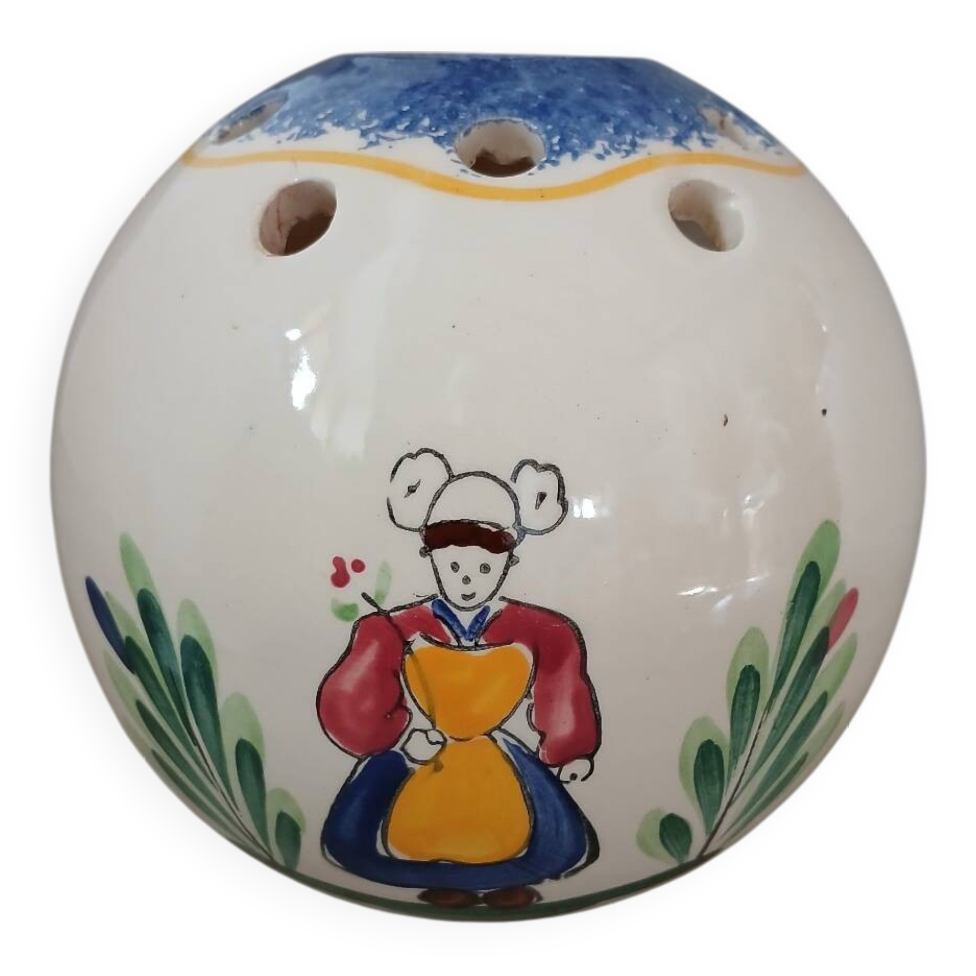 Breton ceramic vase / flower pick