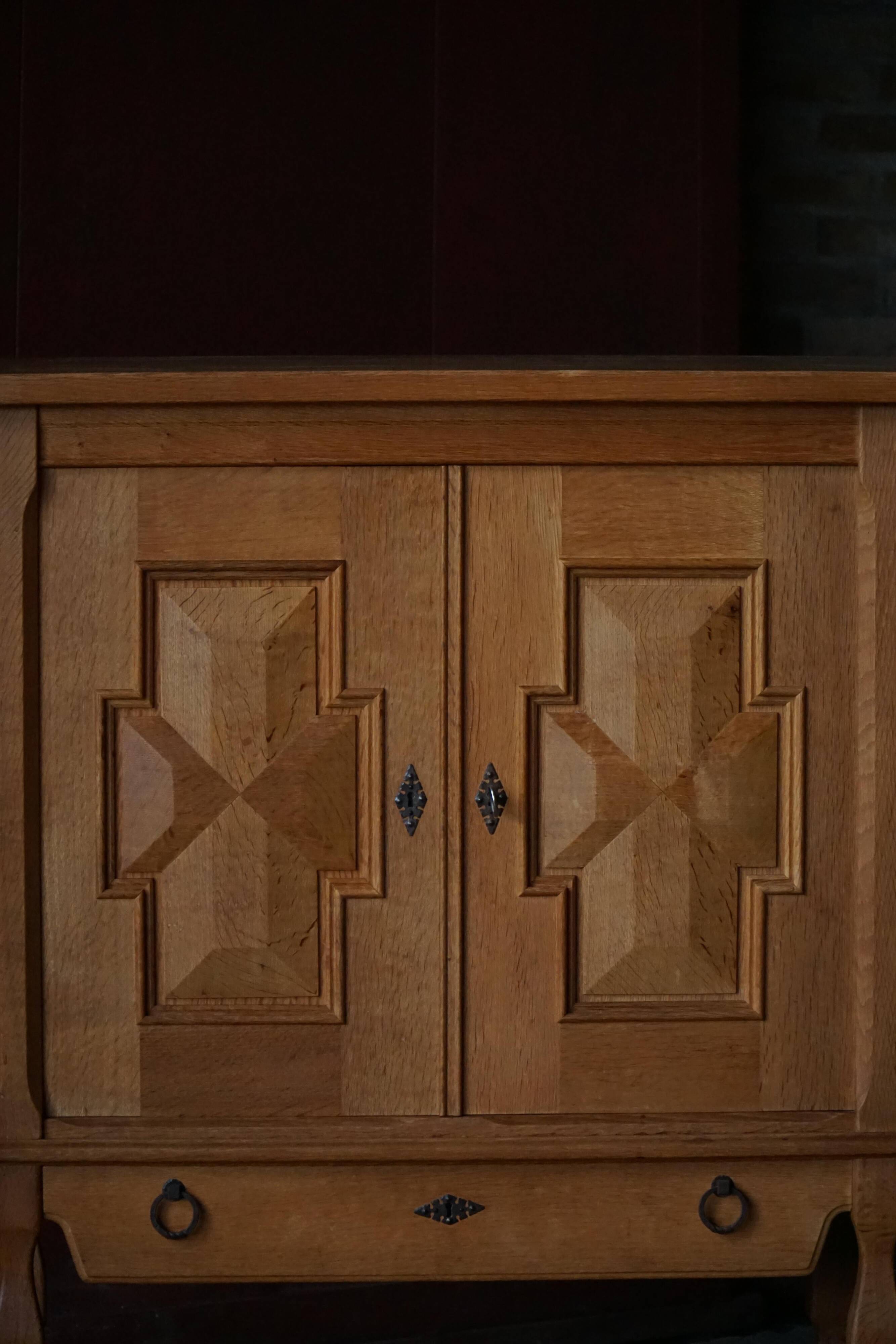 Henning Kjærnulf, enfilade in oak, mid-century Danish, Nyrup Møbelfabrik, 1960s.