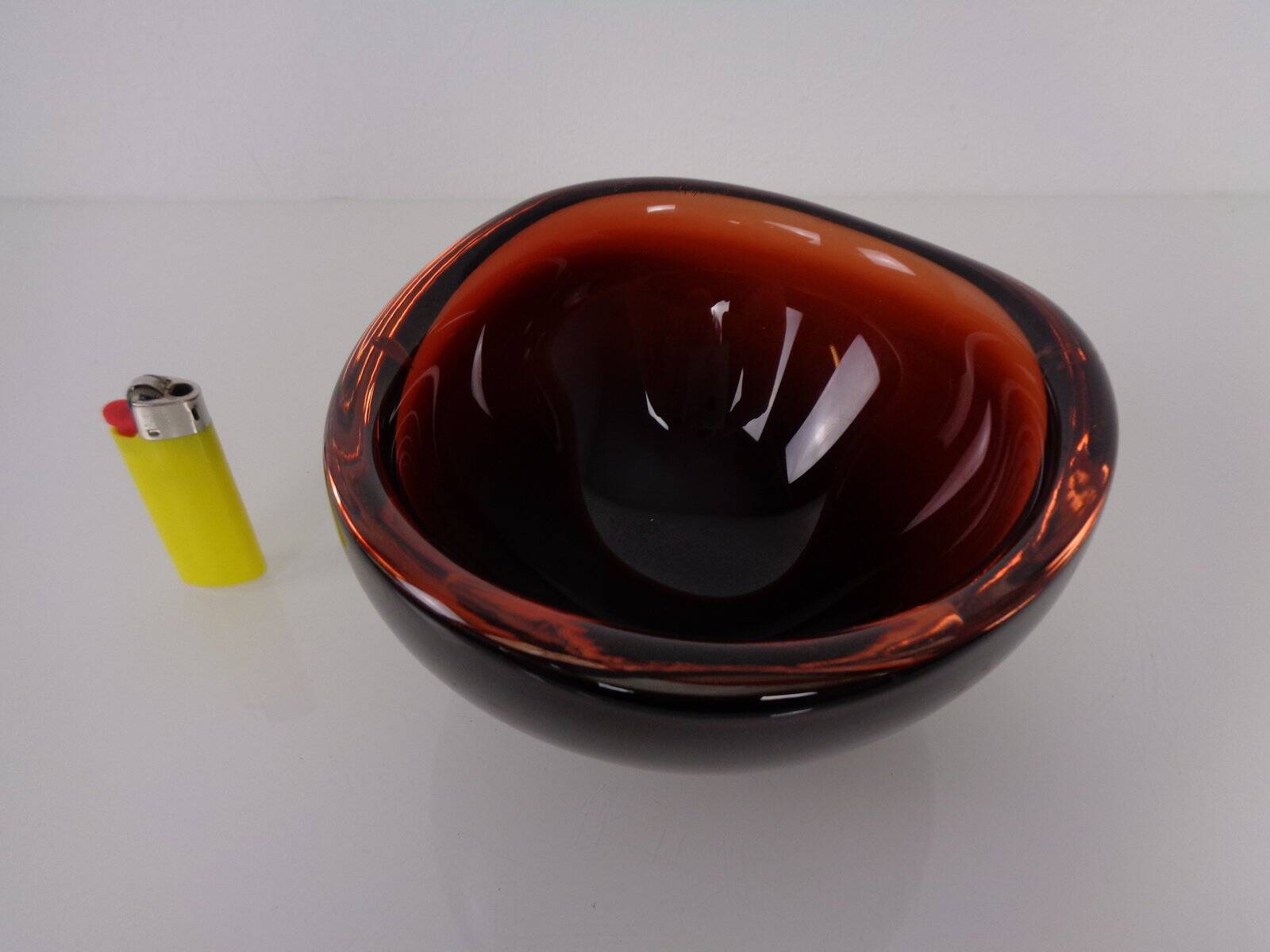 Swedish Burgundy Glass Bowl from Orrefors, 1960s