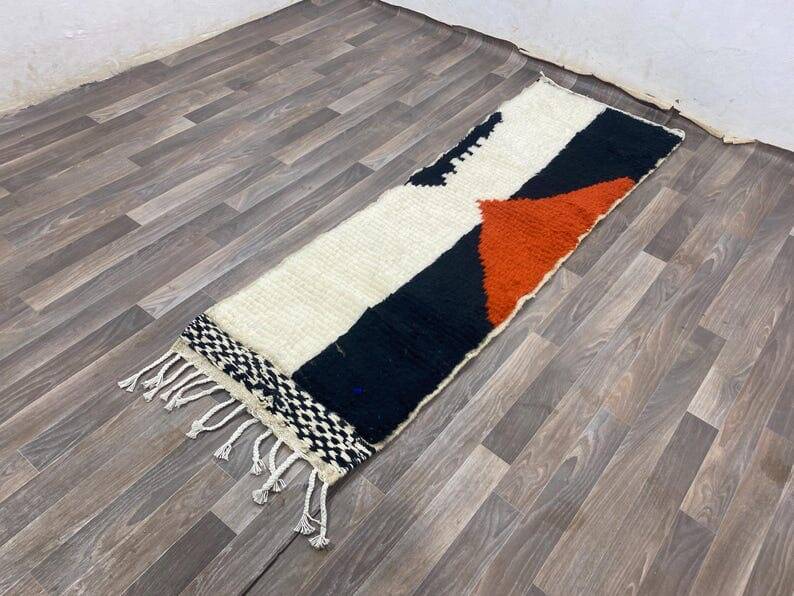Handmade wool rug for your hallway size 75 x 300 cm